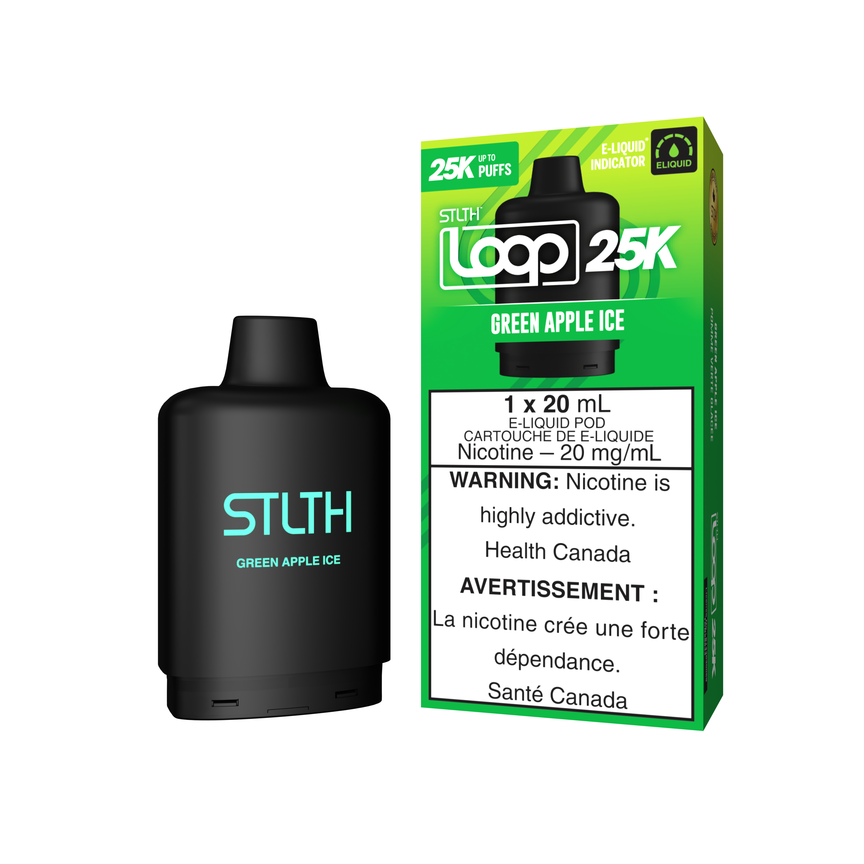 STLTH LOOP 25K Pod Pack - Green Apple Ice